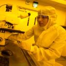 UC Davis electrical and computer engineering professor Srabanti Chowdhury in the cleanroom